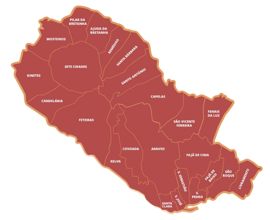 Ponta Delgada parishes map